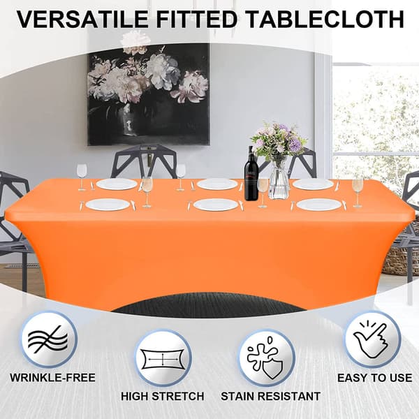 183 cm elastisk dug til hobby, spandex elastisk dug, vaskbar og krøllefri orange Orange-red