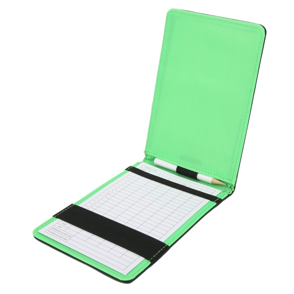 Golf Scorecard Hållare PU Cover Score Book Keeper Protector Clip med penntillbehör