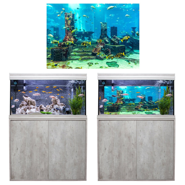 Korall Akvarium Bakgrund Undervattensaffisch Aquarium Väggdekorationer Sticker 76*46cm 76*46cm