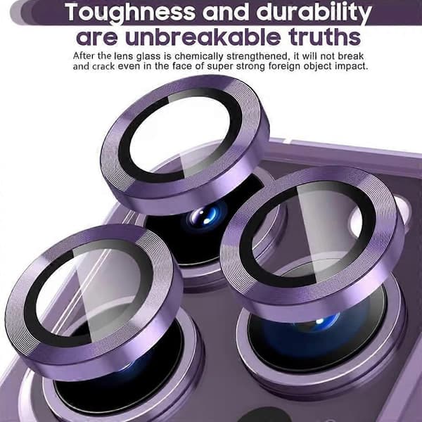 For iPhone 16 Pro Max/16 Pro Camera Lens Protector Metal CD Texture Tempered Glass Lens Film