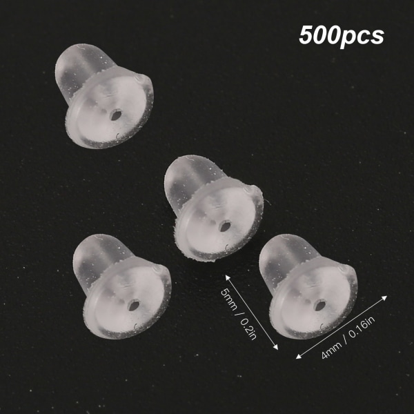 Genomskinliga silikonörhängen baksida - 500st
