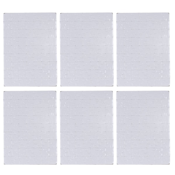 6 sæt blanke puslespil 63 stk 13x18cm Hvid samling DIY Sublimation Blanks Puslespil for livet Foto