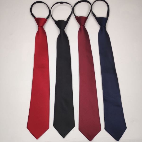4-delers, forhåndsbundet glidelåsslips for menn, formelt forretningsslips, bryllupsslips i silke, slips i flere farger for bryllup, begravelser, håndlaget slips