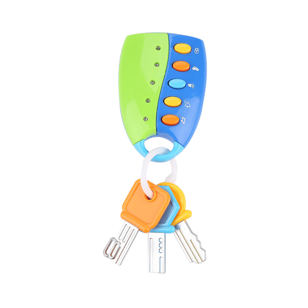 Babylegetøj Smart Key Fjernbetjening Bilkontrol Musikalsk foregive leg for børn Uddannelseslegetøj (blå)