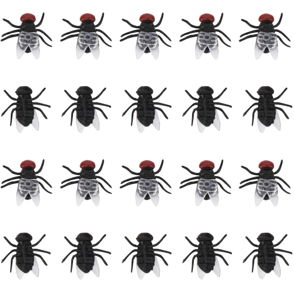 20 st plastsimulerade flugor leksak Halloween-fest skämt flugor modell leksakstillbehör set flugor