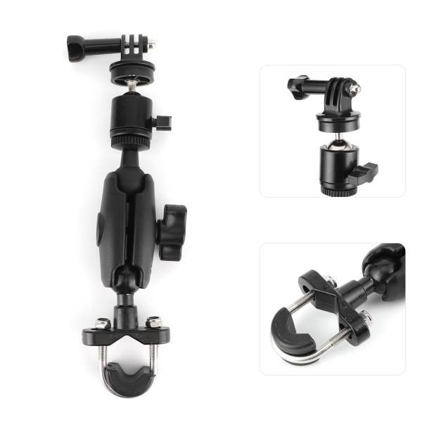 Motorcykel Action Kamera Holder Aluminiumslegering 360° Justerbar Recorder Mount Stand til GoPro Styr Mount