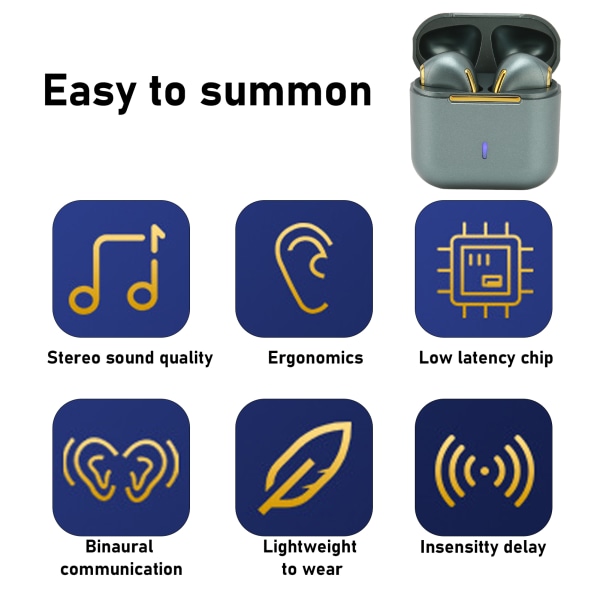 Trådløse ørepropper Bluetooth 5.1 Touch Control Stereo-øretelefoner for trening, løping og reiser