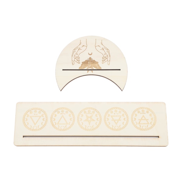2 st trä tarotkortställ hållare stabil månform och rektangel trä tarotkort displayställ bas typ A