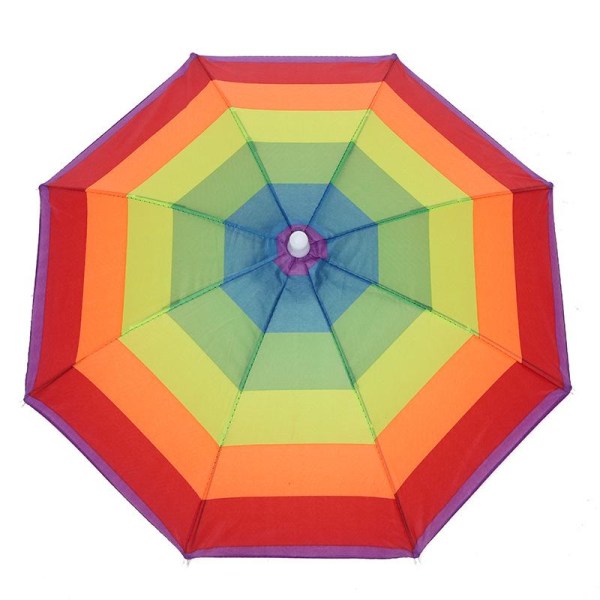 1-pack hopfällbar paraplyhatt för fiske, sol, regn, fiske, handsfree, strand, färgglad regnbågskamouflage