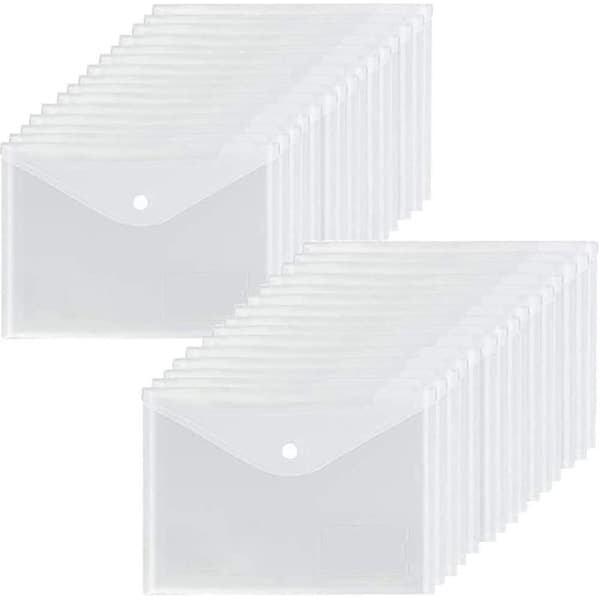 A5 Plastlommer Transparent - 24 Lommer Polypropylen Dokumentmappe Gave