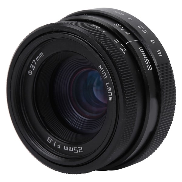 25 mm F1.8 Mini CCTV C-fäste vidvinkelobjektiv för Nikon spegellös kamera (svart)