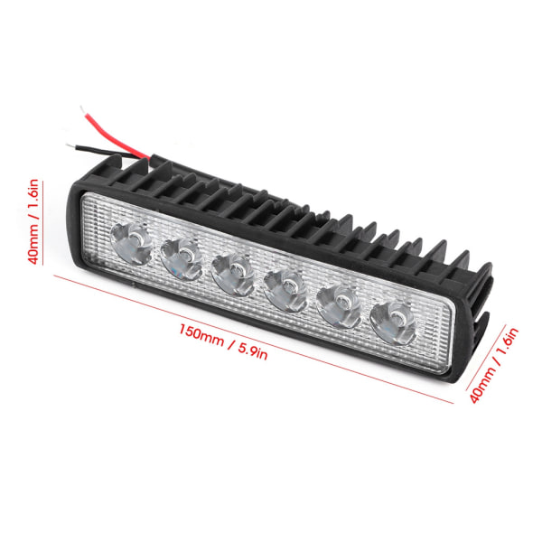 Høy Effekt 18W 800LM 6LED Arbeidslys Bar for Motorsykkel, Offroad Bil og Lastebil