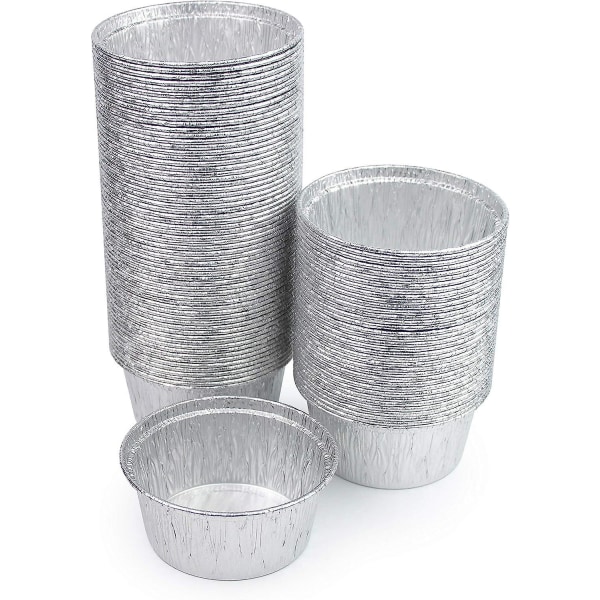 100-delade set av engångsbägare av aluminium för muffins, äggkräm, muffins och tarteletter