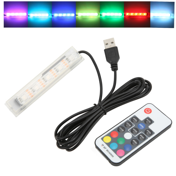 Micro Aquarium Light USB-drevet fjernbetjening Farverig akvarium LED-lampe til LandscapeBlack Wire