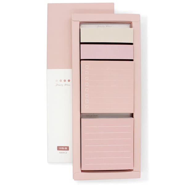 Pink Lined Notes Sæt, 240 Pastel Sticky Notes, Selvklæbende Indeks Labels, Søde Memo Notepads til Skole, Kontor og Hjem pink