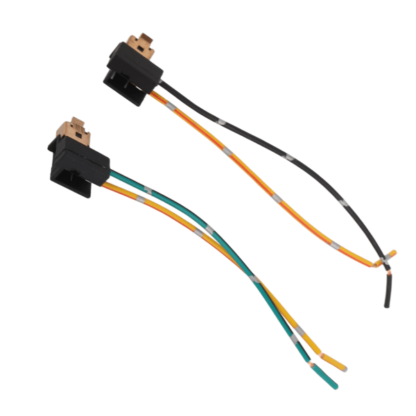 2stk Hovedlys Lampe Pære Sokkel Ledningsnett Kontakt Plugg Adapter Line for H1 Bulb