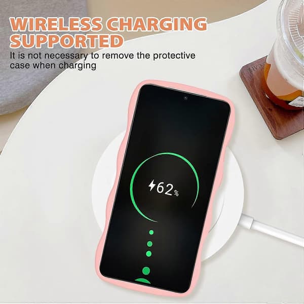 Samsung Galaxy S23 Plus Phone Case, Curly Wavy Frame Liquid Silicone Flexible Soft Shockproof Camera Protection Bumper Cover