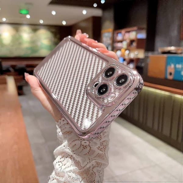 Plated Striped Case Compatible With iPhone 14 Pro Max/14 Pro, Soft Shockproof TPU Cover With Lens Protection