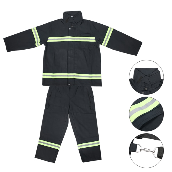 Flammehæmmende beklædning Brandsikker varmebestandige brandmænd Beskyttende reflekterende frakke BukserL