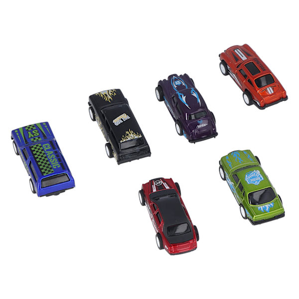 6-pack Leksaksbilar med Drag tillbaka, Zink-legering, Drag tillbaka Racing Bilmodell Leksak för över 3 år