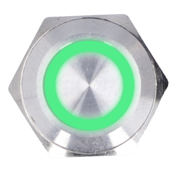 Erittäin ohut vedenpitävä metallinen hetkellinen painikekytkin LEDillä - 5 kpl green