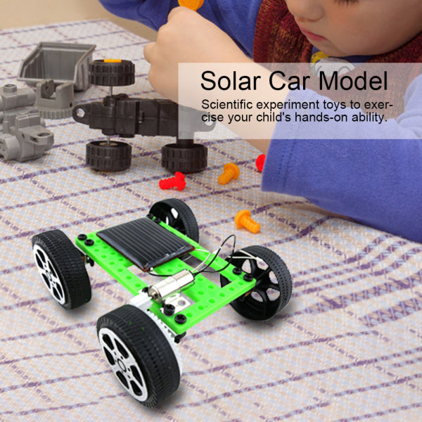 Barn Mini Sun Power Solar Car Model Kids DIY Scientific Assembly Toy Educational Toy