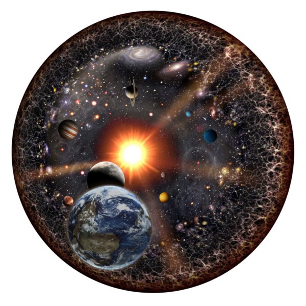 1000 st Runda pussel Universum Solsystem Planet med Sol Jorden Barn Vuxen Leksak