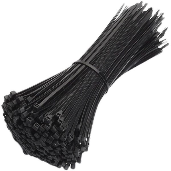 2 st självlåsande svarta nylon , 3200 Gb, 2,5 mm bredd, 100 st/pack