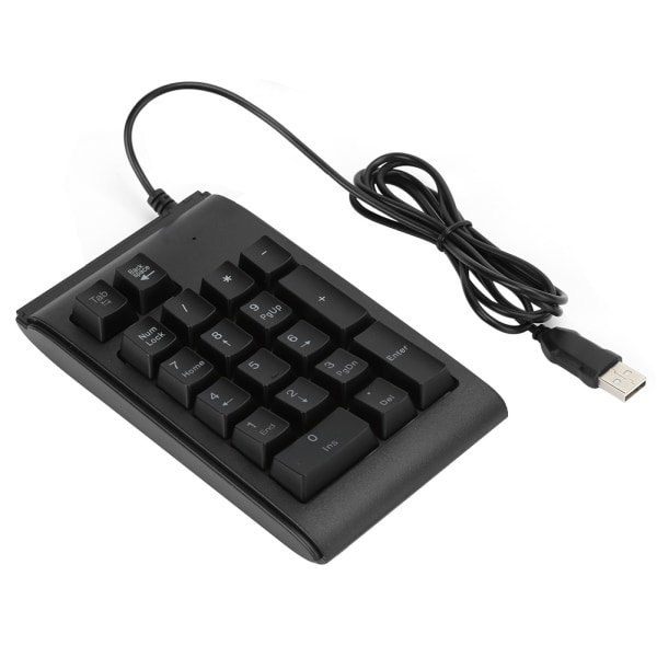 Bakgrunnsbelyst tastatur USB kablet Numerisk 19&#8209;Tasttastatur Mekanisk følelse Tricolor Breathing Black (Sort)
