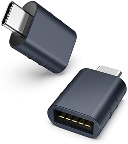 Syntech USB C til USB-adapter, 2-pak, USB 3.0 hun til Thunderbolt 4/3-adapter kompatibel med MacBook Pro Air 2024, Surface, iPad, iPhone Midnight Midnight 27.4 x 16.5 x 8.1 mm