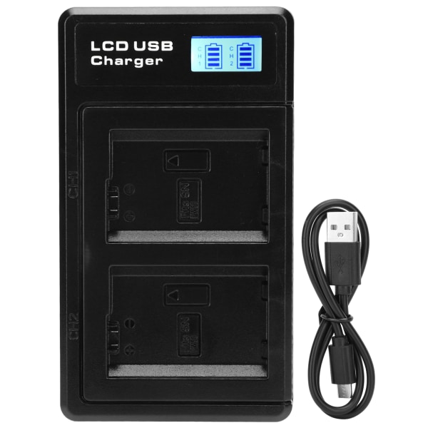 LCD Skjerm Lithium Batteri Dobbel Lader USB Ladebase for NPFW50