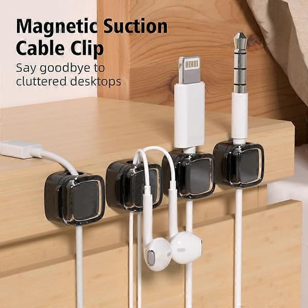 Magnetiske kabelklemmer for skrivebord, kabelhåndtering