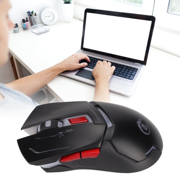 Ergonomisk 2.4G Trådløs Gamingmus med Justerbar DPI og USB-Lading