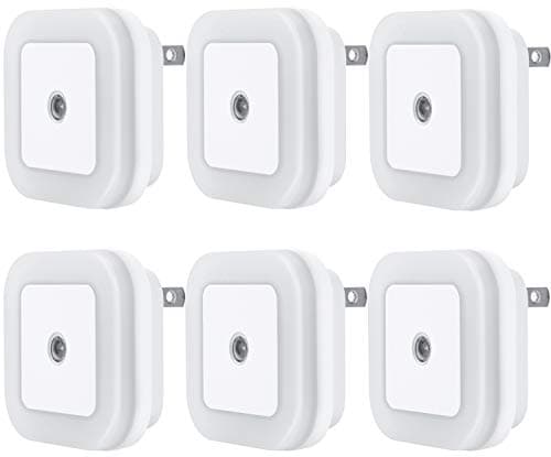 LED natlys med smart sensor skumring til daggry sensor, dagslys hvid, 0,5W plug-in, 6-pak