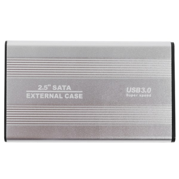 Harddisk kabinett 2,5 tommer 4 TB LED-indikasjon Aluminiumshus Hot-swapbar 5 Gbps USB 3.0-port eksternt HDD-deksel Sølv