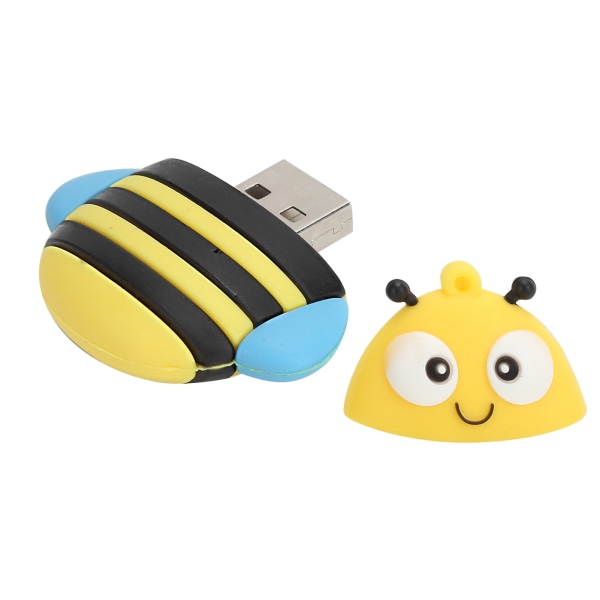 Memory Stick USB Flash Drive Pendrive Lahja Data Storage Sarjakuva 3D Bee Malli Keltainen16GB