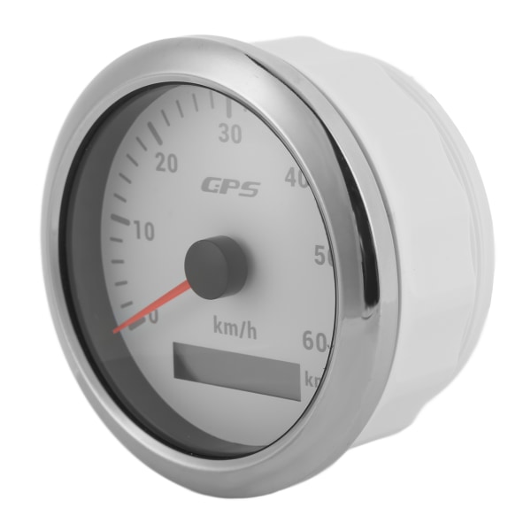 85 mm:n GPS-nopeusmittari 0–60 km/h LCD-näytöllä, matkamittari säädettävällä taustavalaistuksella autoille, veneille 9–32 V DC, valkoinen