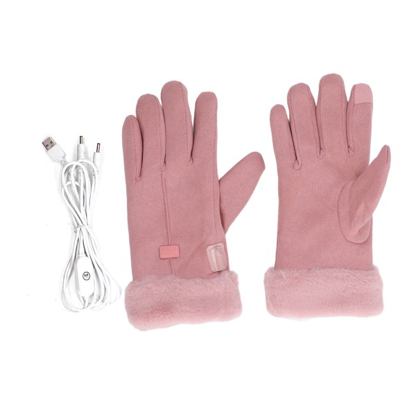 1 Par Elektriska Värmehandskar Full Finger USB Uppvärmda Handskar Dam Vinter Varma Handskar för Utomhuscykling