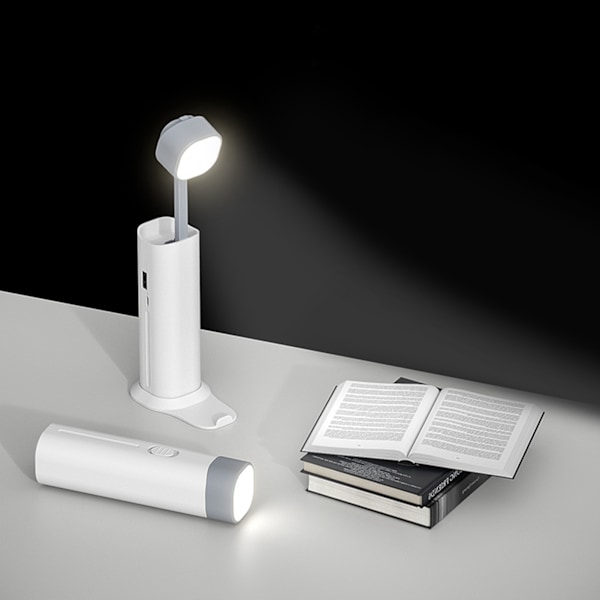 Bordslampa USB-utgångsspänning Ögonskydd Markera Plast LED-nattlampa för sovrum Vit