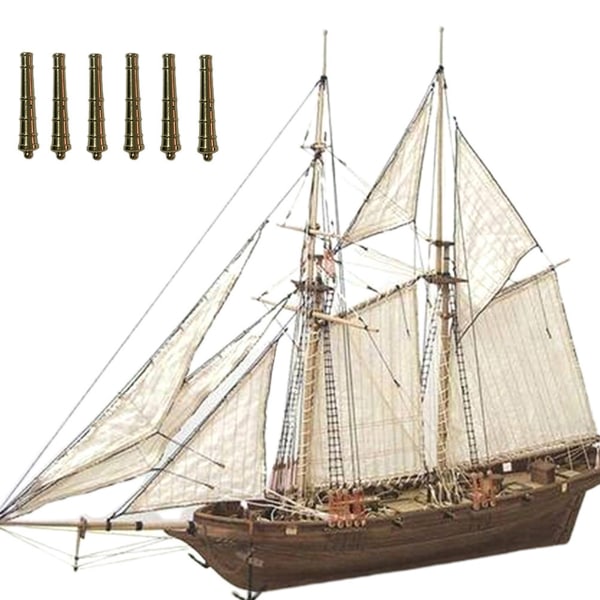 7 stk bronze dele træ sejlbåd skib kit hjemme DIY model dekoration båd gaver legetøj til børn