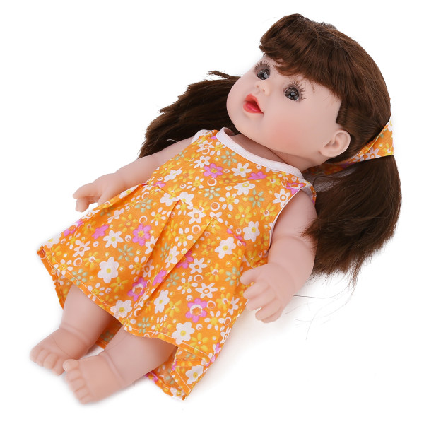 30 cm Realistisk Reborn Baby Doll Full Body Vinyl Naturtro Vandtæt Søde Baby Dolls Orange