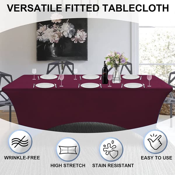 183 cm elastisk dug til hobby, spandex elastisk dug, vaskbar og krøllefri, vinrød Claret