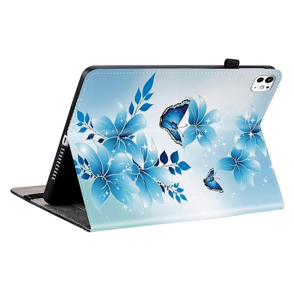 Leather Case with Printed Pattern and Card Slots for iPad Pro 11 (2024)