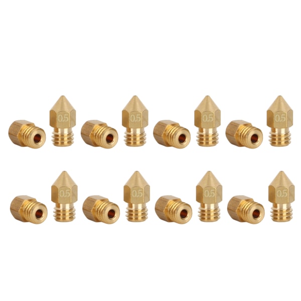 20 stk. MK8 Dyse Kit 1.75mm M6 Gjenget Polerte Ekstruderdyser med Oppbevaringsboks for 3D-skriver Erstatning 0.5mm