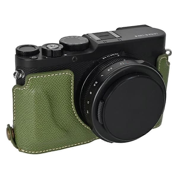 For Leica D-Lux 8 Camera Case PU Leather Protective Cover with Lens Cap - Green