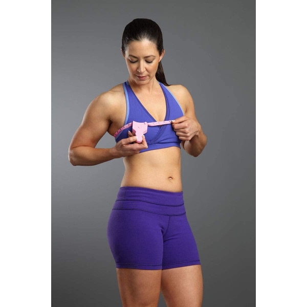 Kropsmålebånd (pink) - 150 cm (60"), enhåndsbrug, kompakt ergonomisk design - Kropsmålinger til vægttab og muskelforøgelse