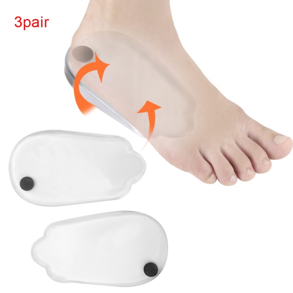3 paria geelimäisiä O/X jalkakorjauspohjallisia Magneettinen jalka ortoosikaaren tuki Naisten Miesten kantapäätyynyt (35-39)