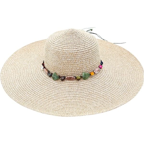 Sammenleggbar solhatt UPF 50+ for kvinner (beige)