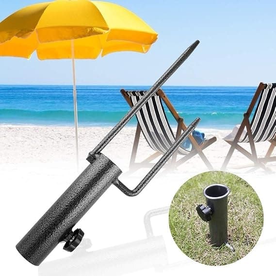 Parasolfod, korrosionsbestandig solid metal - rustfrit stål plænenål jordanker strandparasolfod