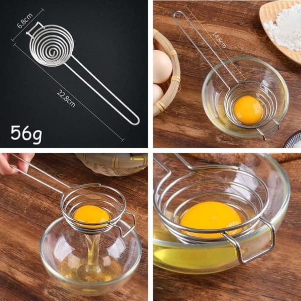 Äggseparator - Ej angivet - Extraktor i rostfritt stål - Spiraldesign - Lätt att rengöra - 56g